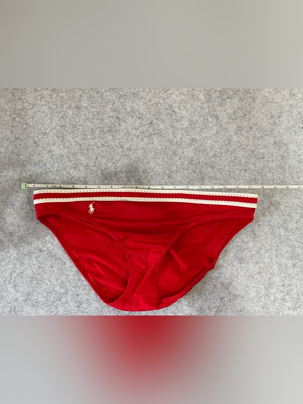 Ralph Lauren Vintage Y2K Red White Bikini Swim Skirt 3 Piece Set Sz L - Picture 13 of 16